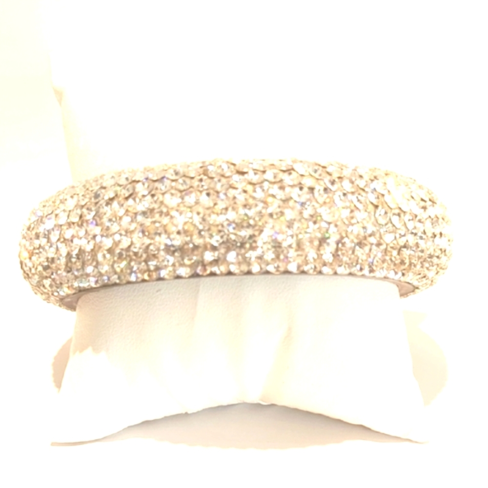 Crystal Encrusted Stainless Steel Bangle